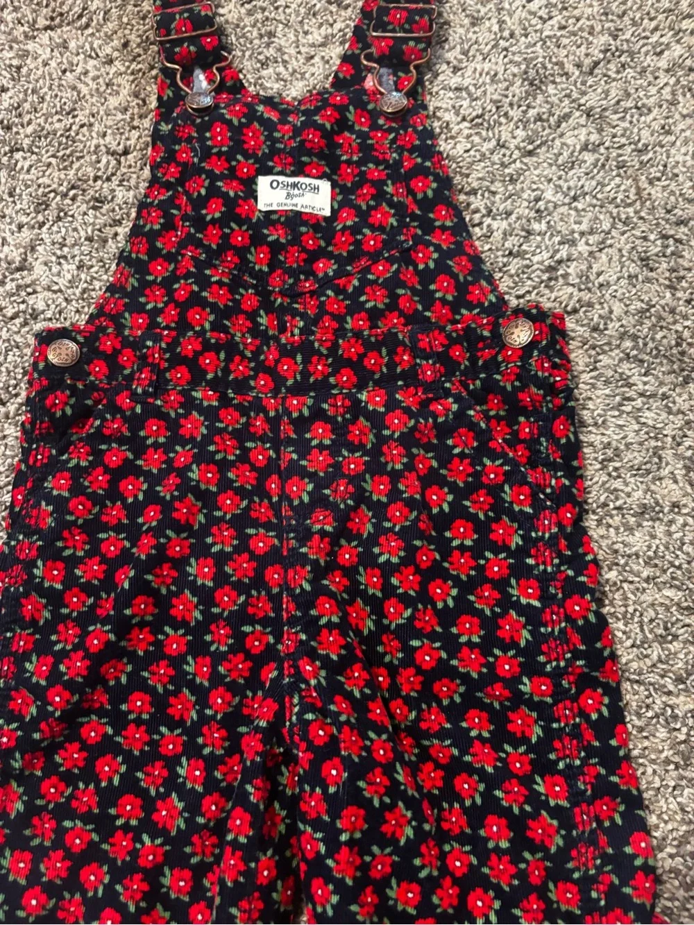 OshKosh B'Gosh Floral Corduroy Baby Overalls